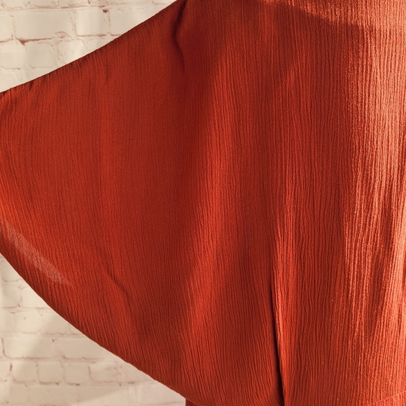 Women's BP. Button Front Prairie Minidress, Burnt Orange Sz Large - Picture 5 of 9